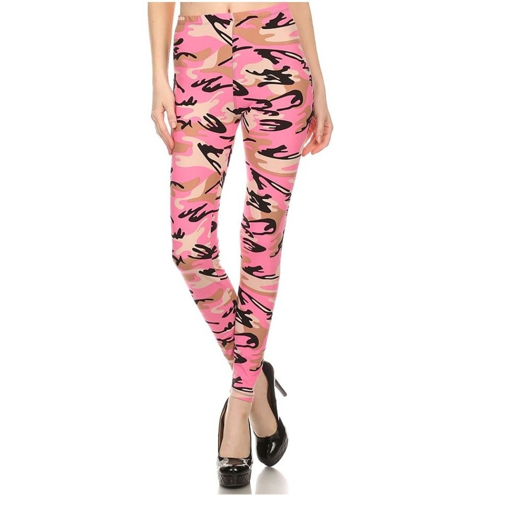 Casual super soft leggings Pink Camo - Picture 1 of 2